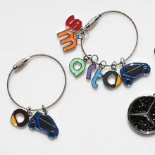 Автомобильный брелок с буквенным логотипом для Mercedes Smart Fortwo Forfour 453 451 450, Стильный автомобильный брелок, металлический брелок для ключей, подарок, автомобильные аксессуары