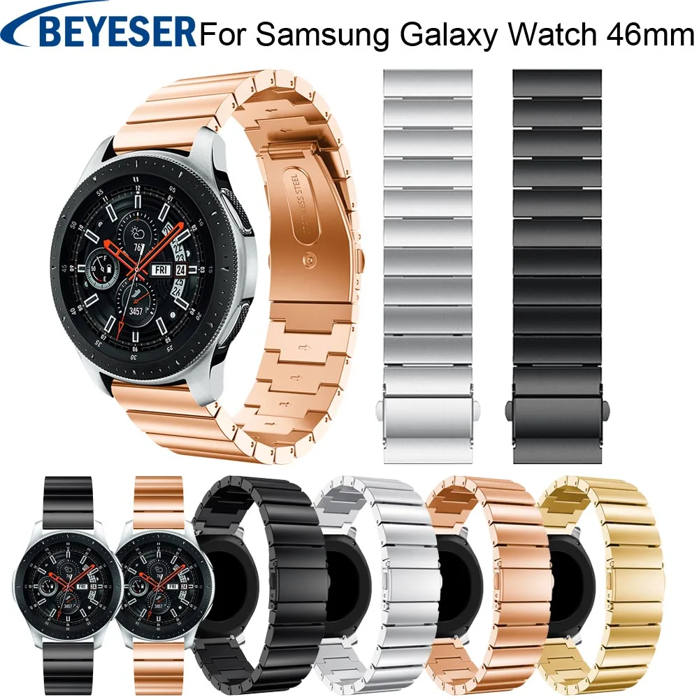 Ремешок для часов samsung Galaxy Watch 46 мм ремешок из нержавеющей стали для Huami Amazfit Stratos 2 2 S Запасной браслет ремешок