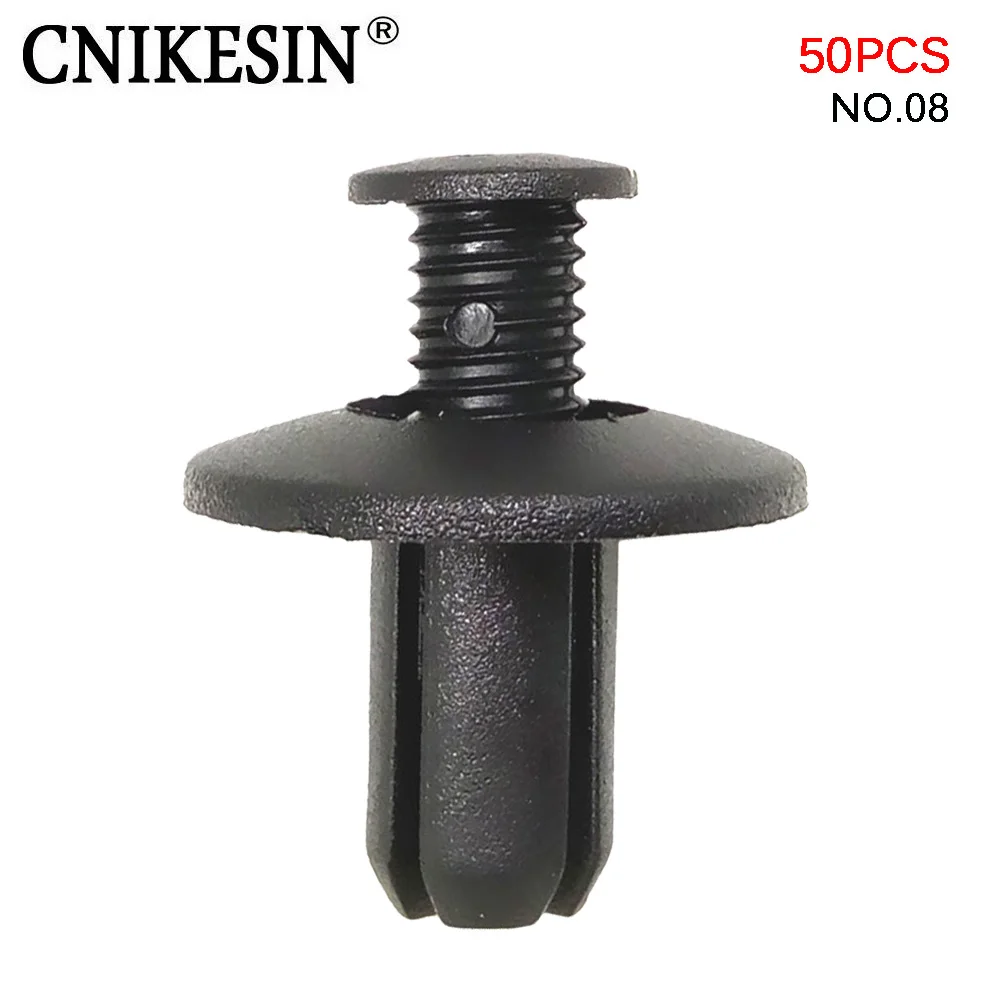 

CNIKESIN 50PCS Auto Universal Plastic Rivets Fastener Car Bumper Fenders Car Door with Other Surface Screw Lengthen Fixing Clips