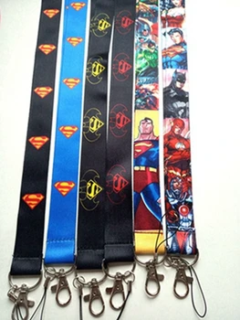 

100 pcs superman superheros mixed Keychain Lanyard ID Badge Holders Cartoon Phone Neck Straps With Keyring DH-28