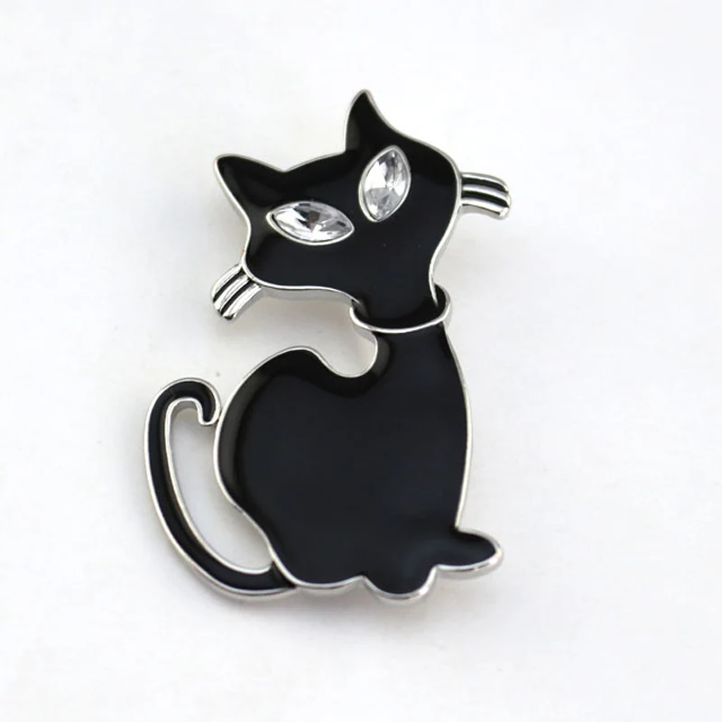 Cute Black Cat Enamel Pin For Women Men Bottled Menace Evil Black Cat Brooch Pins Lapel Badge Pins For Backpack Bag Jewelry