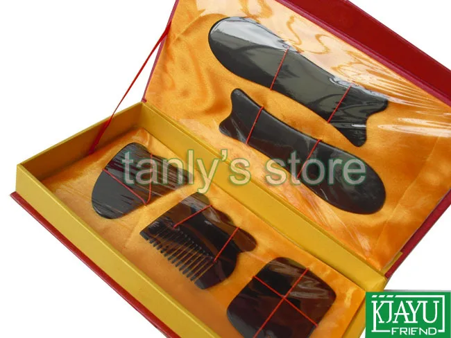 Оптом и в розницу традиционный массажный инструмент GuaSha beauty face kit buffalo horn 1