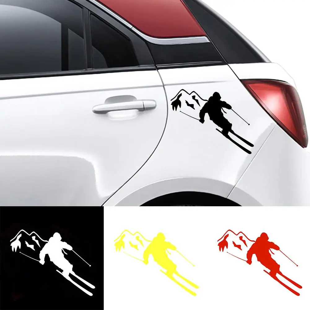 

Skiing Sports Silhouette Car-Styling Vehicle Reflective Decals Sticker Decor