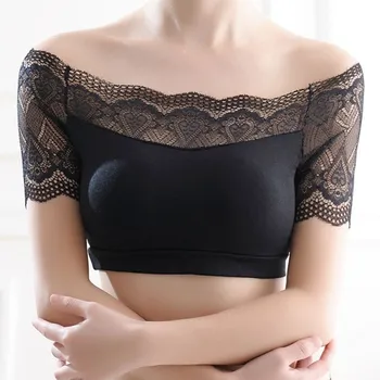 

Women Girls Seamless Smocked Crop Top With Scoop Neck Sexy Wrapped Chest Strapless Bra Bras For Women Tops