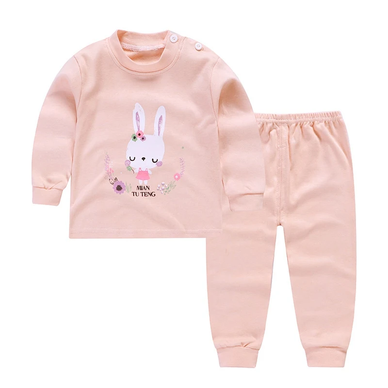 Kids Boys Girls Pajama Sets Cartoon Print Long Sleeve O-Neck Cute T-Shirt Tops with Pants Toddler Baby Autumn Sleeping Clothes