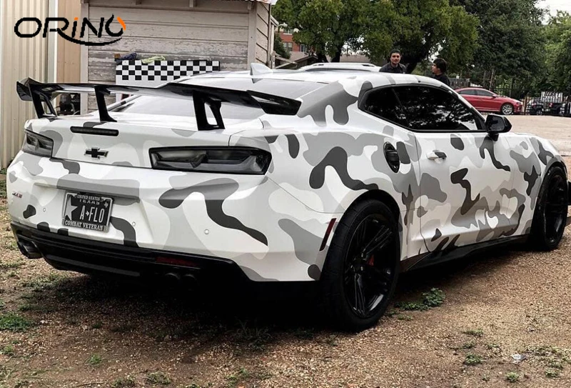 Black White Camouflage Vinyl Film Wrap-1