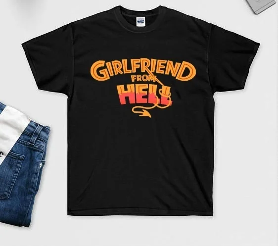 HAHAYULE-JBH унисекс для мужчин и женщин Tumblr футболка с рисунком на тему гранж Hell Is People Радужный принт цитаты графическая Футболка Harajuku уличная одежда крутая - Цвет: Black-Girl Friend