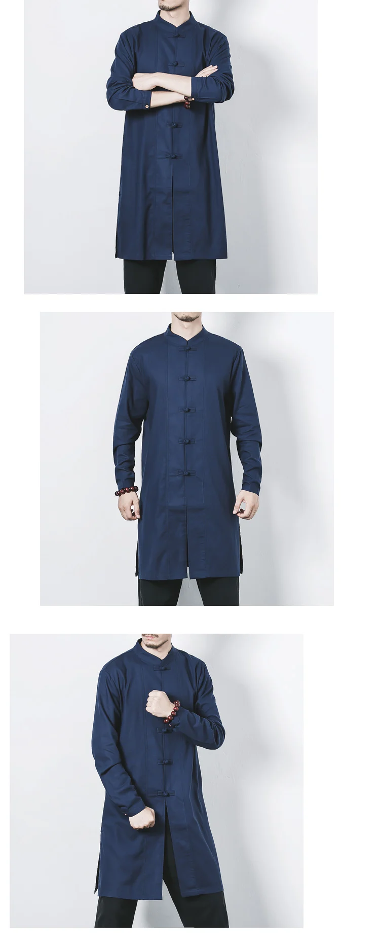 Sinicism Store, новинка, мужские хлопковые льняные длинные рубашки, рубашки с длинным рукавом, рубашки со стоячим воротником, Китайская традиционная одежда, мужская рубашка, костюм