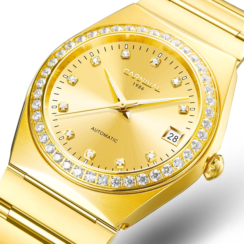 Карнавальный бренд Япония MIYOTA 21 Jewels автоматические механические часы для мужчин