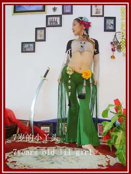 

Lycra cotton tribal Belly dance Sharp corners flare Pants with tape AJ47