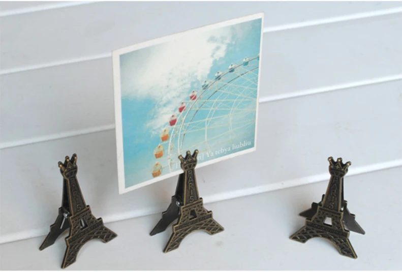 10pc-lot-Eiffel-Tower-antique-finish-metal-desk-card-note-picture-memo-paper-photo-clip-holder