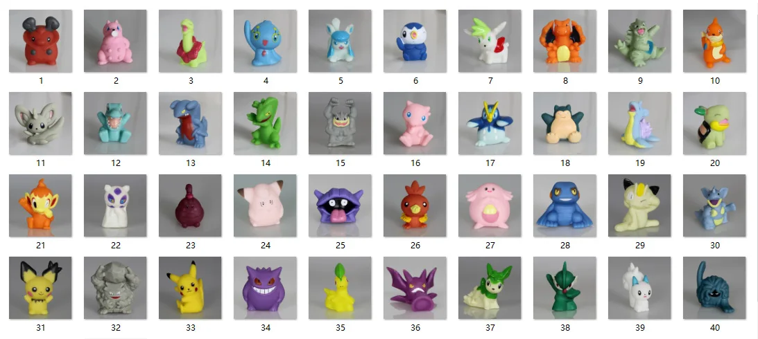 

Wholesale 40pcs Pokemons Figures Pikachu Action Pokemon Figure Kids dolls Toys for Children Birthday gifts about 3cm