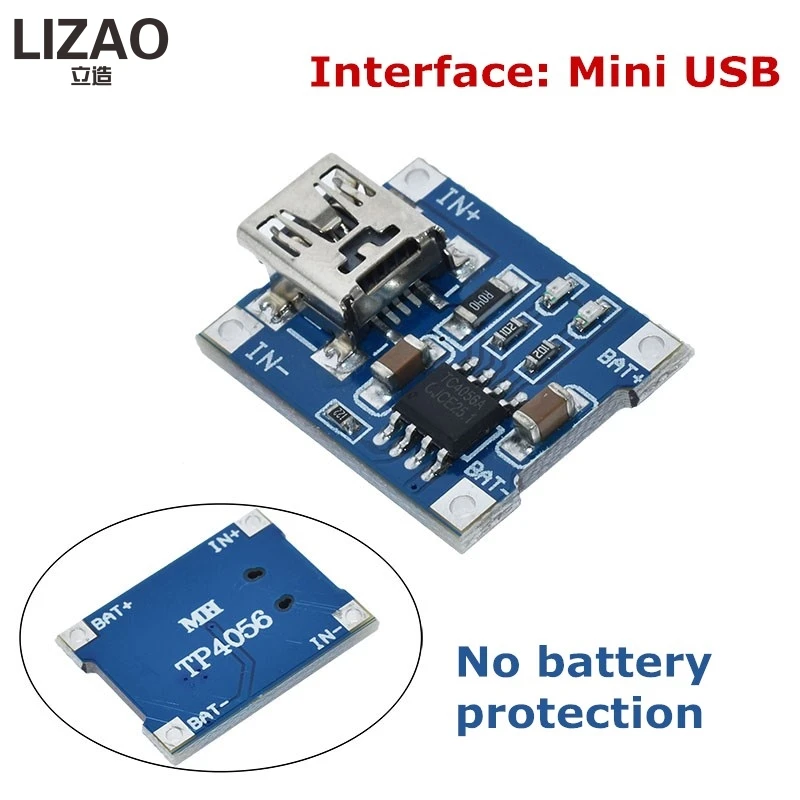 Mini Micro Type-C USB 5V 1A 18650 TP4056 Lithium Battery Charger Module with Dual Functions and Protection, 1A Li-ion Charging Board image 2