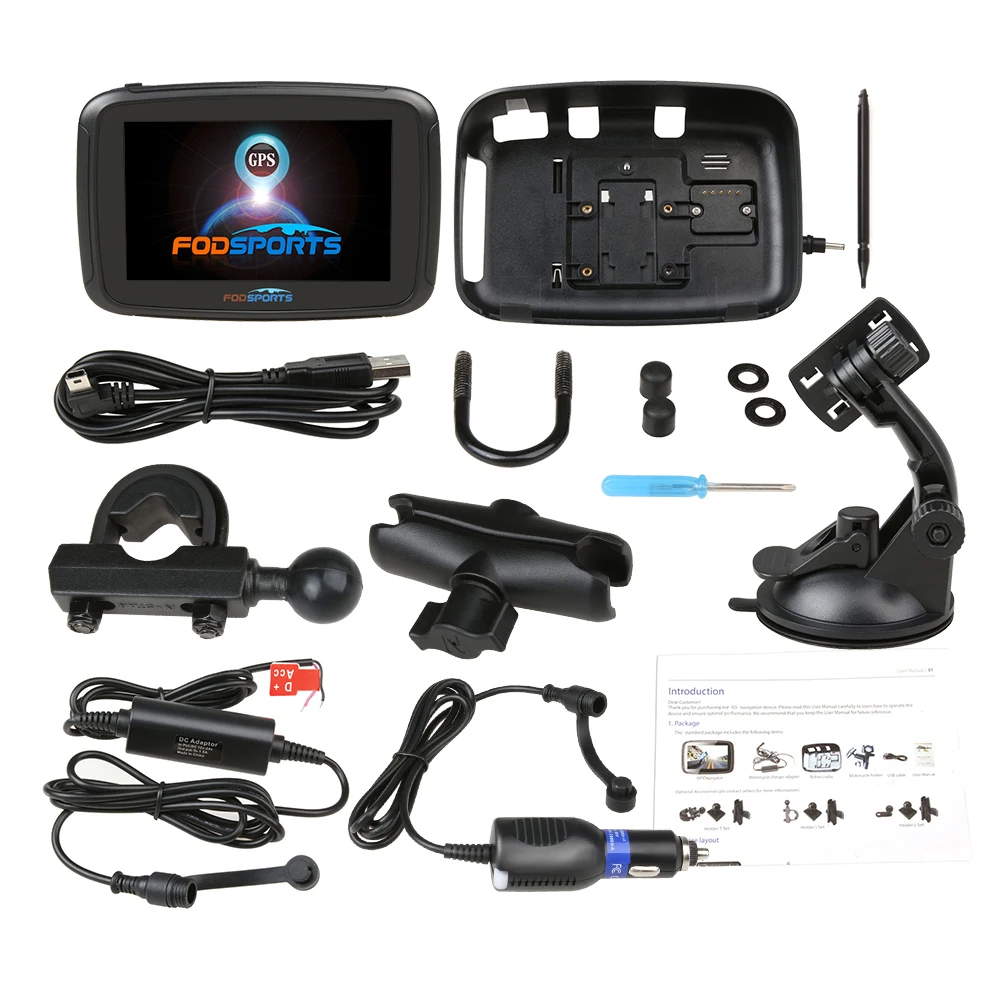Fodsports ipx7 водостойкий мото rcycle навигация дюймов 5 автомобиль gps wifi 16 г rbike навигатор