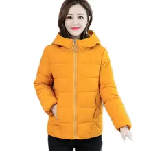 Brieuces Jacket Women Winter Fashion Warm Thick Solid Short Style down Cotton Hooded padded Parkas woman Coat plus size S -6XL