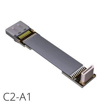 

High-Speed Mini-HDMI to HDMI Cable Upword Angled C-A Type 20pin V2.0 Flat Ribbon Cable 4Kx2K@60Hz for HDTV LCD FPV 3D C2A1