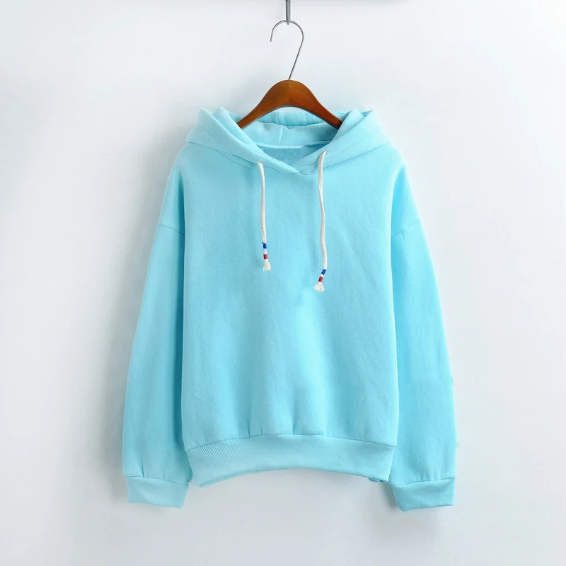 

2018winter version of the solid color caught velvet thickening warm loose harajuku sweet set head woman hoodies and sweatshirts