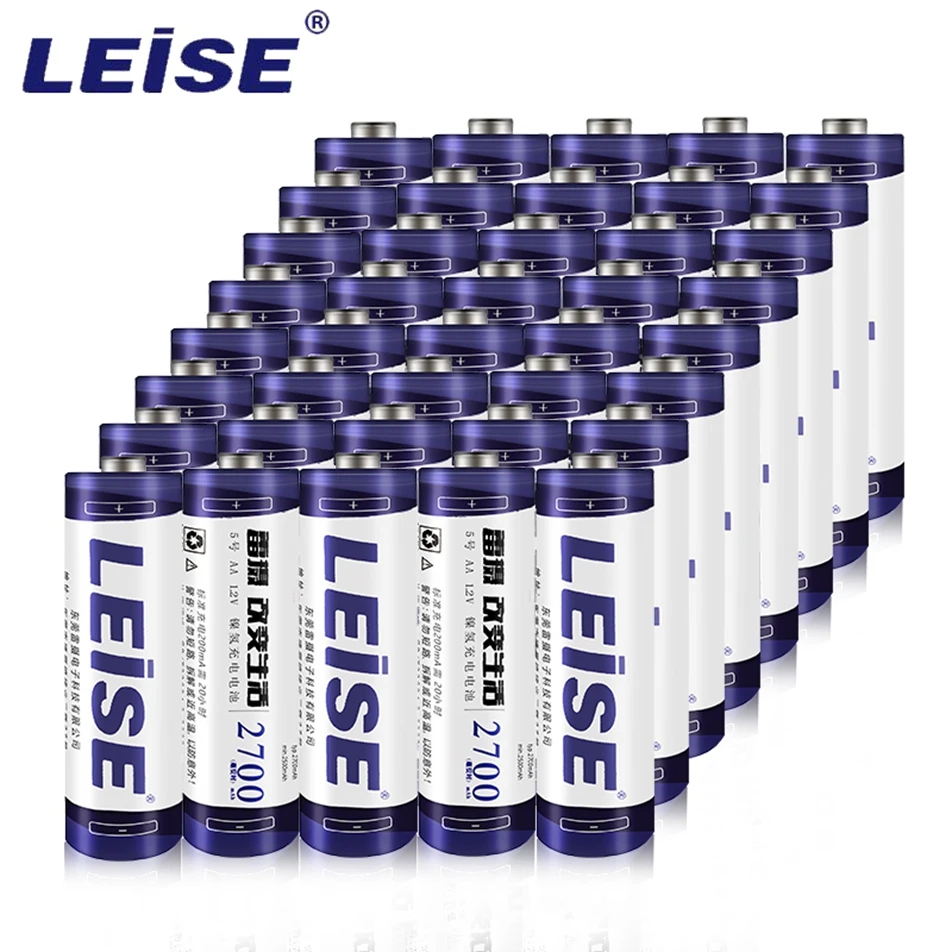 

Leise1724381 40PCS 2700mAh 1.2V AA Ni MH Rechargeable Batteries High Capacity Suitable For Remote Control Toys Camera Microphone