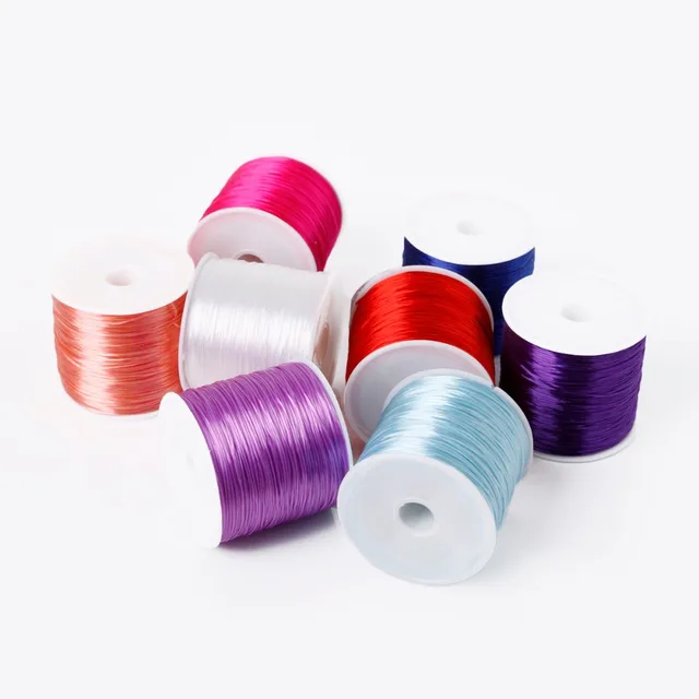 1Roll/60M 0.7mm Elastic Thread Round Crystal Line Nylon Rubber Stretchy Cord For Jewelry Making Beading Bracelet 14colors -