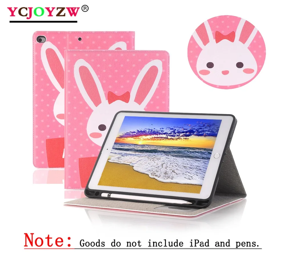 

Case Cover For 2017 2018 ipad 9.7 for ipad Air 1/Air 2,YCJOYZW-cartoon pattern silicone bottom case Smart Sleep Wake Tablet Case