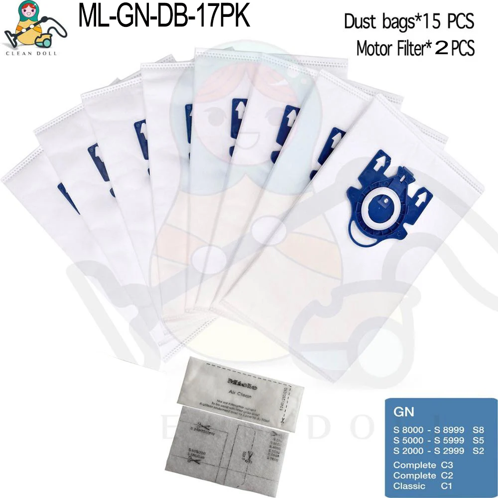 

15-PACK dust bags for Miele 3D GN S2000 S5000 S5211, S5212 S5981 S8000 Complete C2 C3 Classic C1 S2 S5 S8 Vacuum Cleaner bags