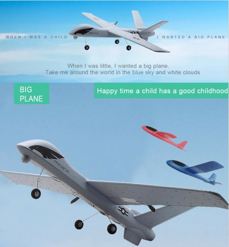 Sport Hobby America Predator RC Airplane Plane 150M 66CM DIY Assembly Foam RC Glider Aircraft Model Toy Add LED Light PK HL803 Sport Hobby America Predator RC Airplane Plane 150M 66CM DIY Assembly Foam RC Glider Aircraft Model Toy Add LED Light PK HL803