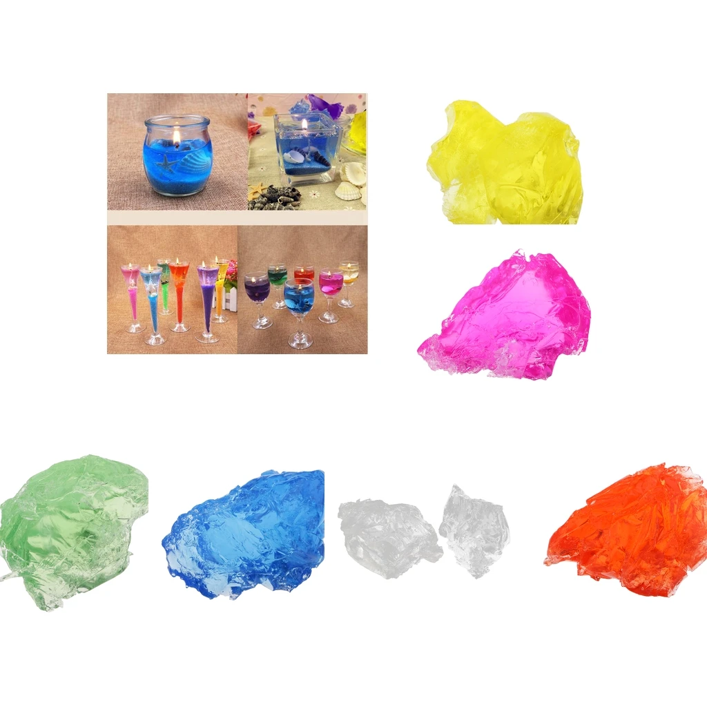 

500g/200g Jelly Wax Candles Handmade DIY Material Crystal Gel Candle Birthdays Party Wedding Candle Making Supplies 6 Colors