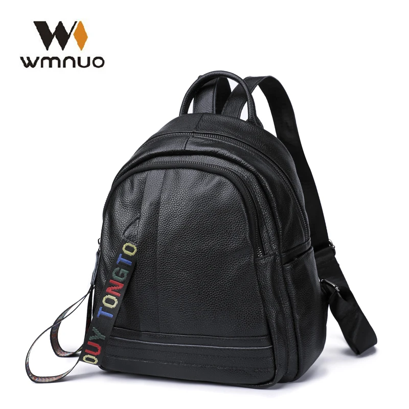

Wmnuo Women Backpacks High Quality Genuine Cow Leather Female Bagpack Mochila Girl School Bags 2018 Fashion Casual Travel Bags