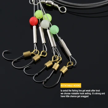 

Steel Wire Front Lead Leading Anti-bite Line Sub-line Sabiki Fishing Rigs With 5 Hooks Luminous Beads Dropper Rig Fishing Tackle