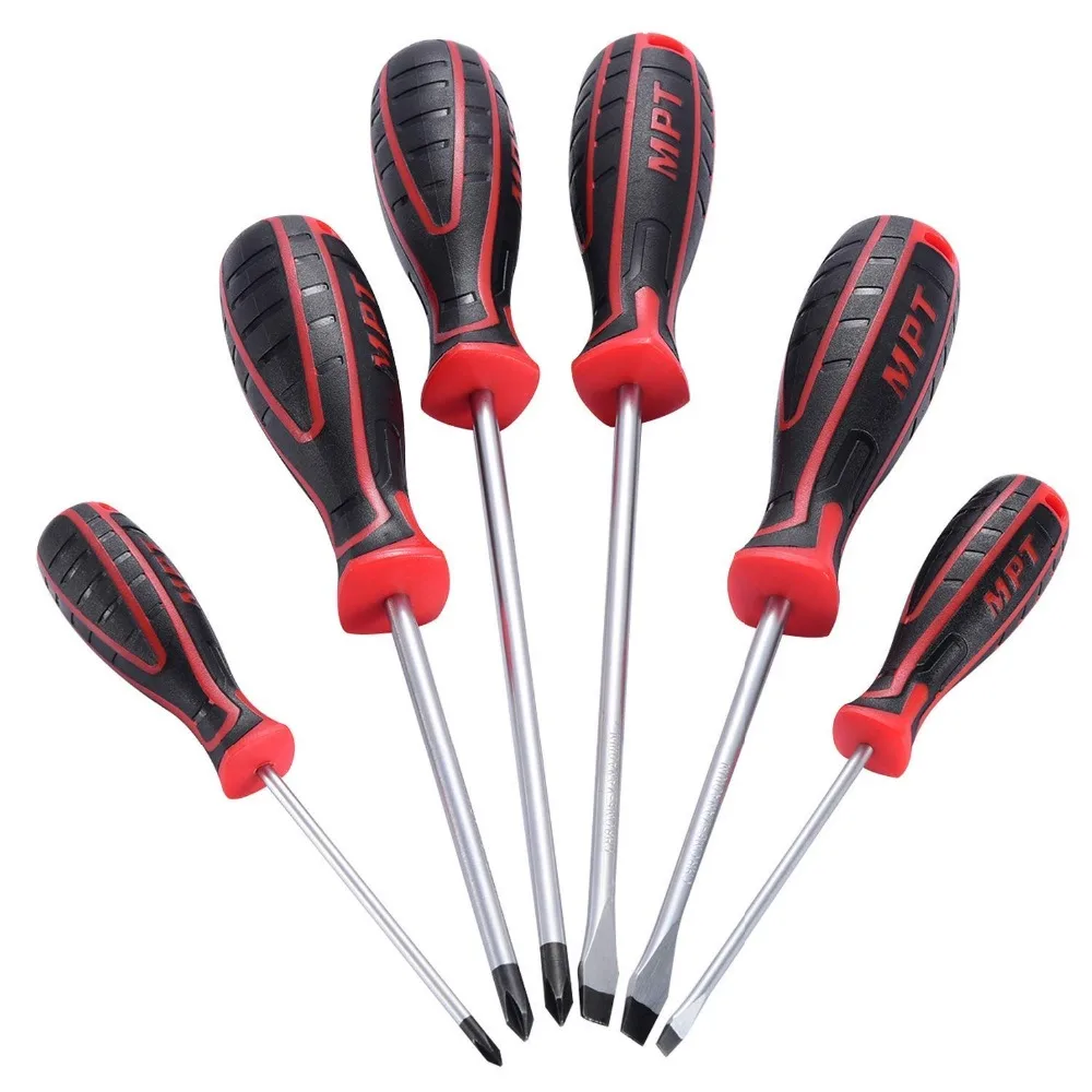 

MPT MHA01003 6 Pieces Non-Slip Magnetic CR-V Phillips and Slotted Screwdriver Set