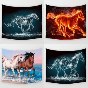 Comwarm 3D бегущие лошади Картина гобелен объемные настенный гобелен для Сладкий тепло Гостиная декоративные росписи - изображение