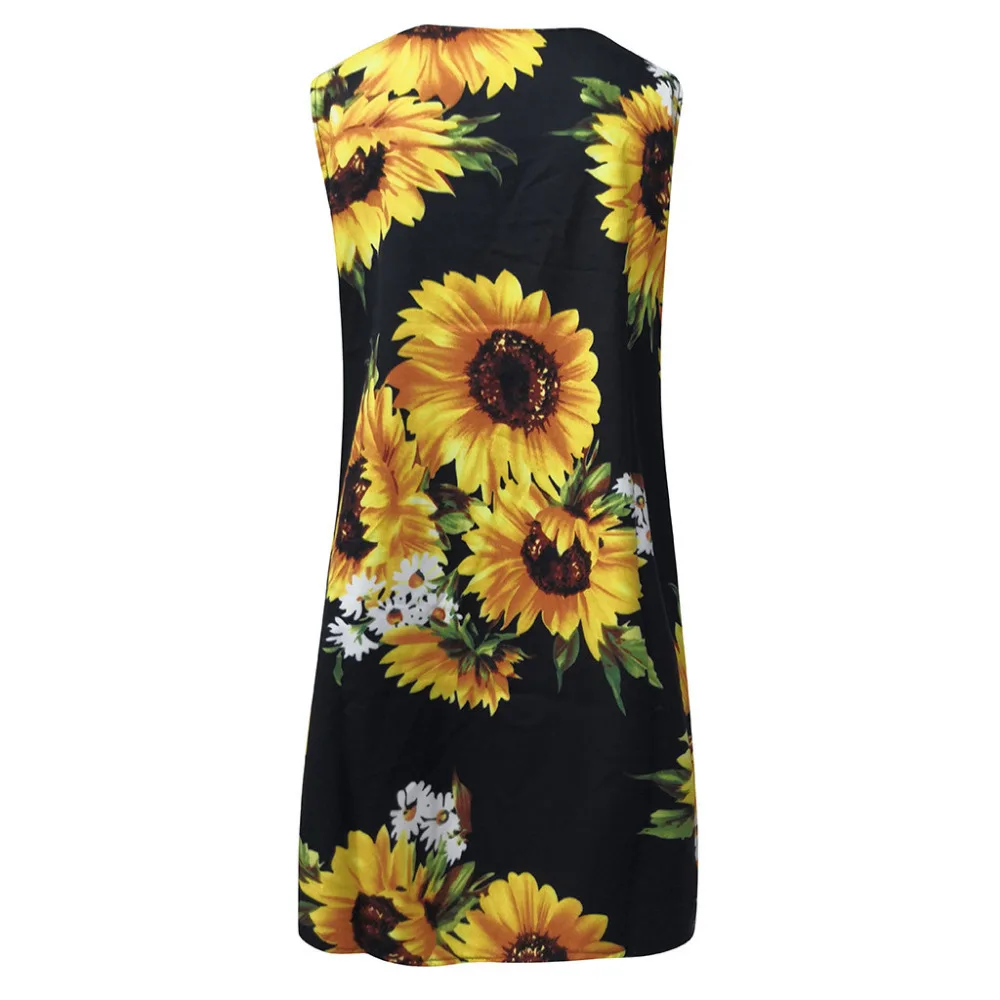 2019 woman summer sleeveless sexy beach dress plus size printing casual beach retro fashion short mini beach dress long 40J3 (4)