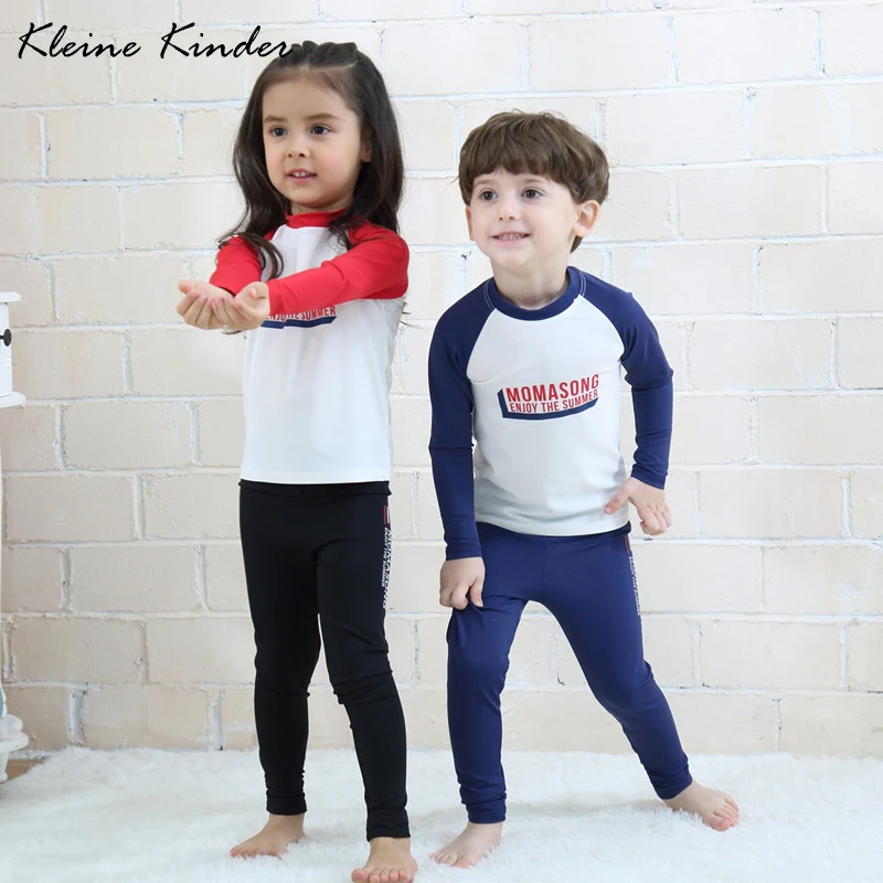 

Kids Swimwear For Boys Girls Long Sleeves UV Protection Two Pieces Children's swimsuits For Boy Girl Child Beach Wear Outfits