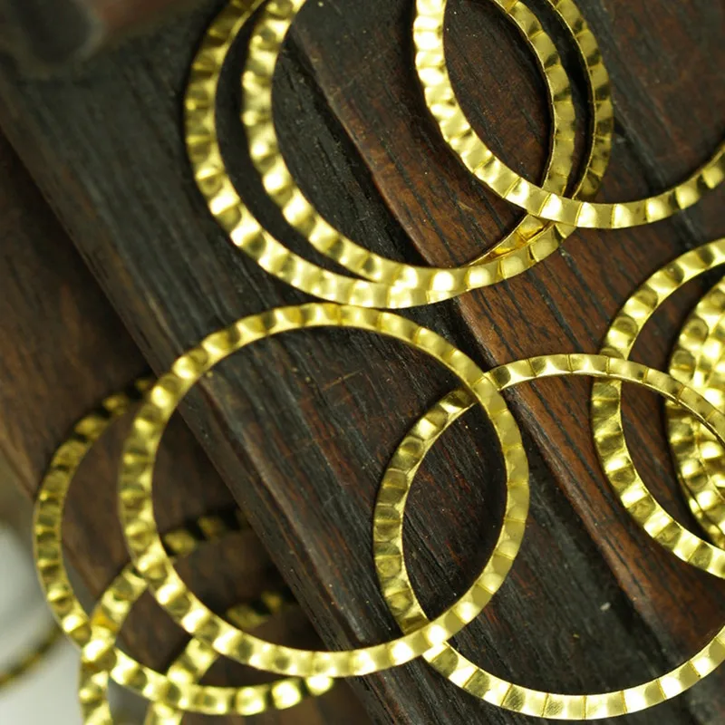 20pc raw brass round Connectors.charm .(Nickel Free and Lead Free).sz