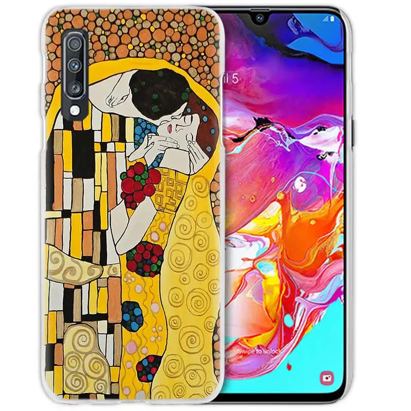 Чехол Kiss Gustav Klimt для samsung Galaxy A50 A70 A20e A40 A30 A20 A10 A8 A6 Plus A9 A7 жесткий прозрачный чехол для телефона из поликарбоната