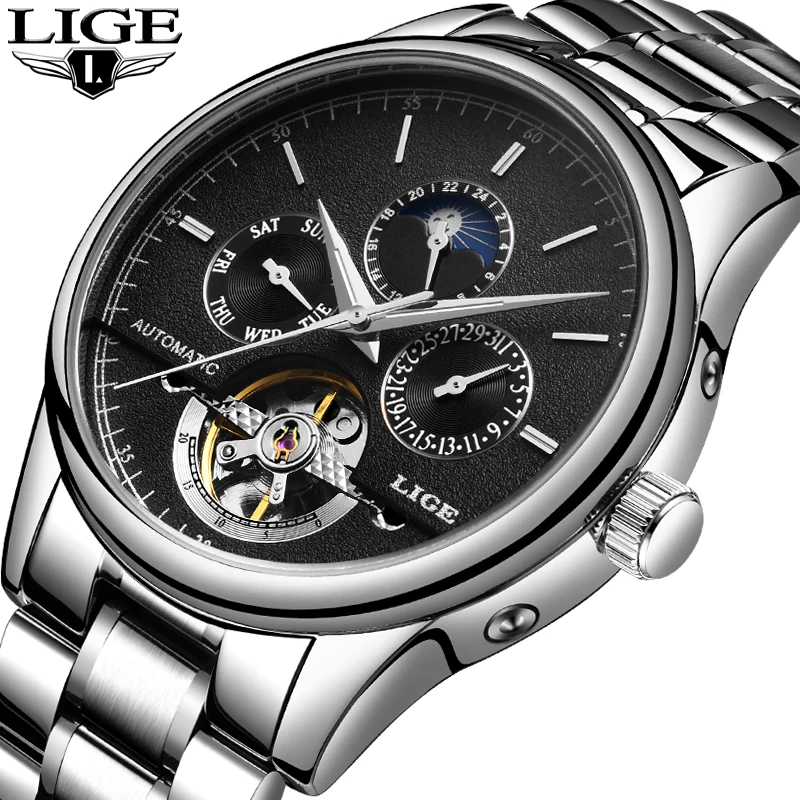 

LIGE Watches Men Luxury Brand Chronograph Sports Watches Business Waterproof Full Steel Quartz Men's Watch Relogio Masculino+Box