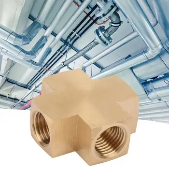 

1/4'' FNPT Brass Pipe Fitting Adapter 4 Way Equal Female Connector Industrial Tool raccord plomberie laiton