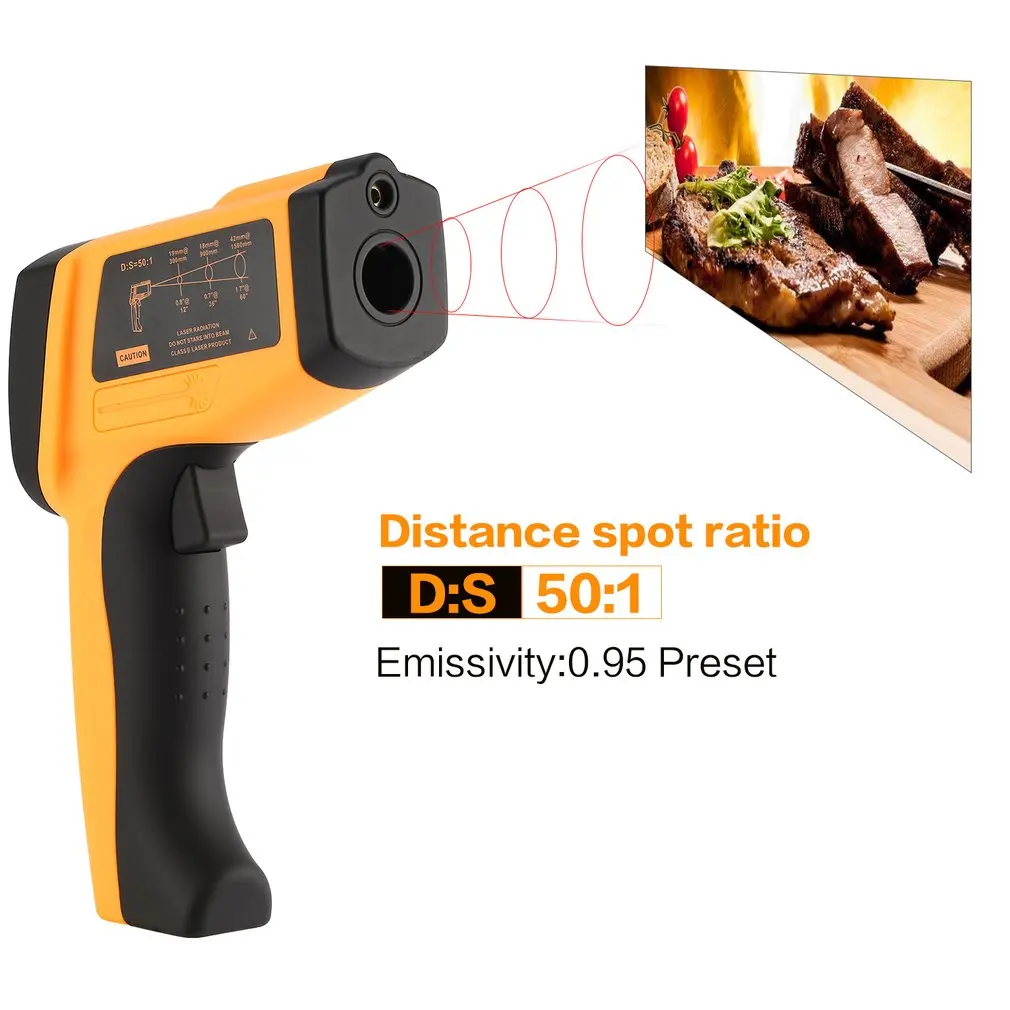 

BENETECH 50:1 Infrared Thermometer Non Contact Infrared Temperature Pyrometer IR Laser Point Gun -30~1150 Degree GM1150A
