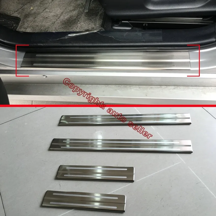 

Stainless Steel door sill Protectors For Toyota Prius 2016 2017 Car Accessories Stickers