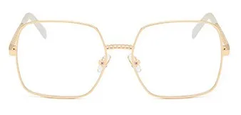 Бренд Feishini, очки для близорукости с большим лицом, оправа для очков, металлические очки, прозрачные линзы, квадратная оправа для зрения, женские винтажные очки - Цвет оправы: WTYJ145 Gold frame