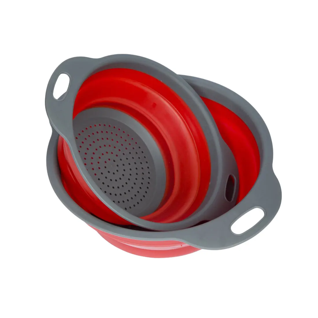 2 PCs/ Set Collapsible Silicone Colander Folding Kitchen Silicone