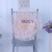 CH096E Новые Свадебные украшения ручной работы дробленая большая органза Белый Румяна Розовый стул цвета шампанского цветок с кристальной пряжкой