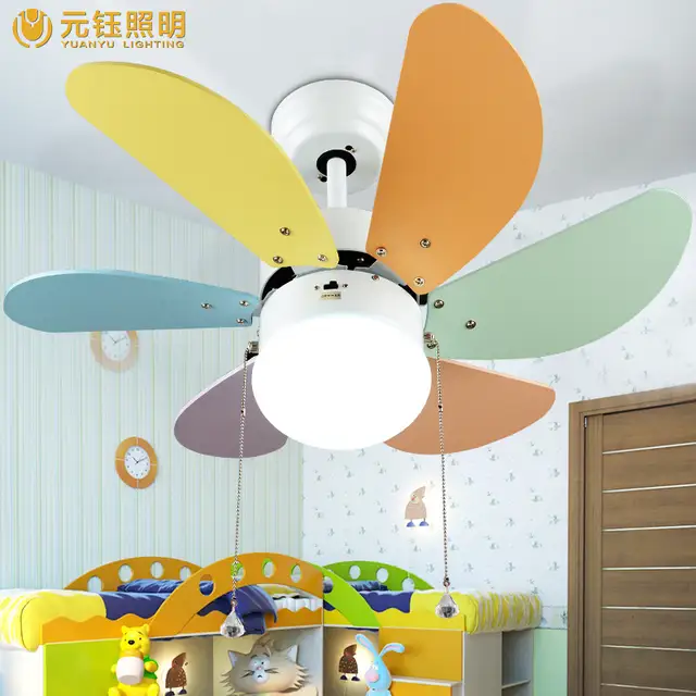 Colourful Romantic Cute Kids Room Led 65w Ceiling Fans With