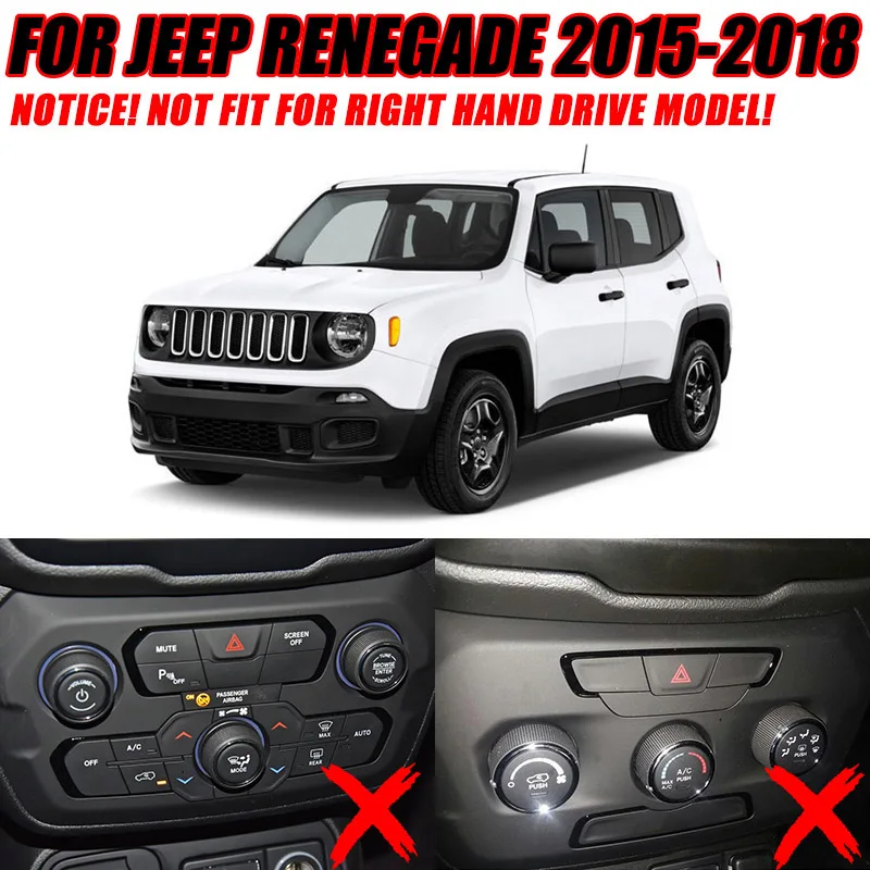 Для Jeep Renegade хромированная центральная консоль приборная панель AC кондиционер кнопка включения панель Крышка отделка Молдинг