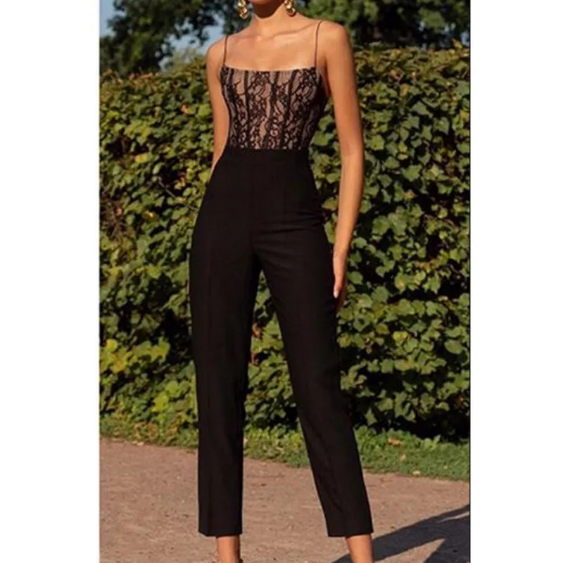 

Women Ladies Clubwear Jumpsuits Summer Sleeveless Lace Romper Party OL Jumpsuits