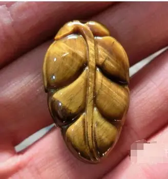 

Natural tiger eyes stone leaves pendant necklace fashion new selling