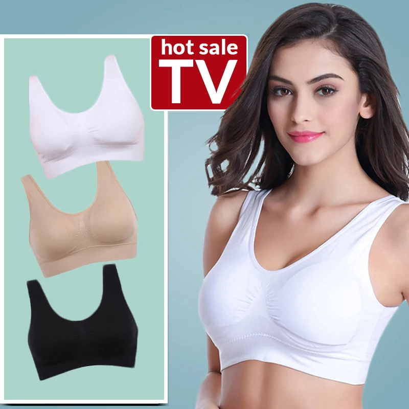 

3pcs/set Sexy Bra with Pads Seamless Push Up Bra Plus Size 4XL 5XL Underwear Wireless Active Bra Black/White