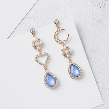 Lolita Asymmetry Rhinestone Moon Drop 1