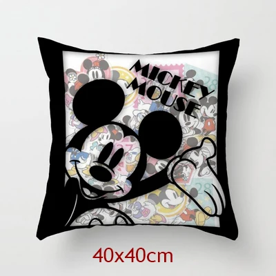 Черный кремовый белый мультфильм Микки Маус Минни Маус Чехлы для подушек для мальчиков девочек детей на кровать диван декоративные подушки - Цвет: 40x40cm-J