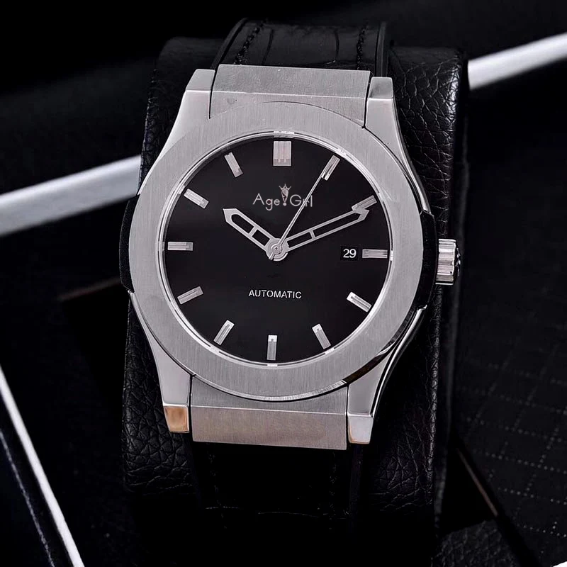 

Luxury Brand New Men Watch Automatic Mechanical Sapphire Stainless Steel Watches Silver Black Leather Rose Gold Blue White AAA+